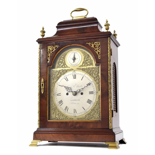 1333 - English mahogany double fusee verge bracket clock, the 6.5