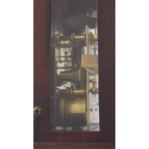 1337 - Good English mahogany double fusee verge bracket clock, the 8