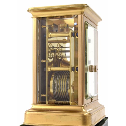 1339 - Exceptional gilt-brass giant mantel chronometer of exhibition quality with Kullberg's flat rim balan... 