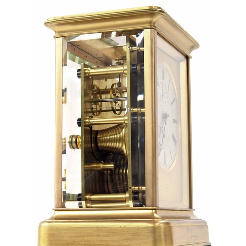 1339 - Exceptional gilt-brass giant mantel chronometer of exhibition quality with Kullberg's flat rim balan... 