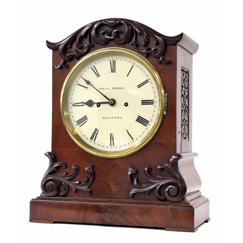 1535 - Mahogany double fusee bracket clock, the 8