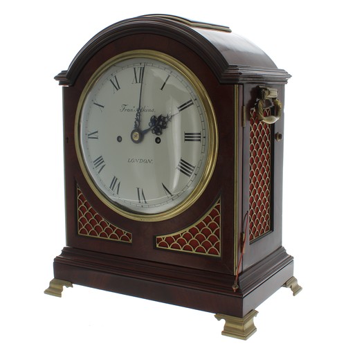 1328 - English mahogany double fusee verge bracket clock, the 8