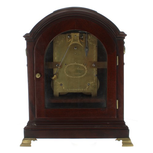 1328 - English mahogany double fusee verge bracket clock, the 8