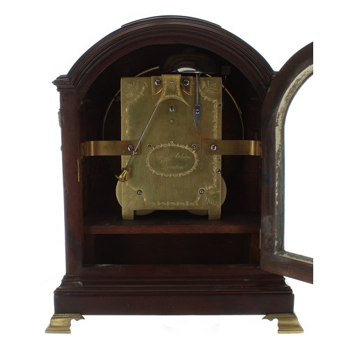 1328 - English mahogany double fusee verge bracket clock, the 8