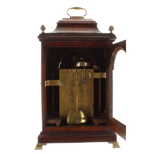 1338 - English mahogany double fusee bracket clock, the 7