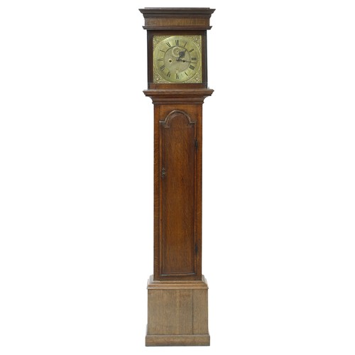 1851 - Oak eight day longcase clock with five pillar movement, the 12