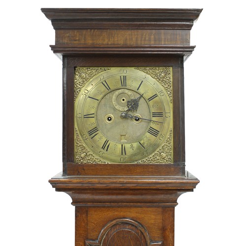 1851 - Oak eight day longcase clock with five pillar movement, the 12