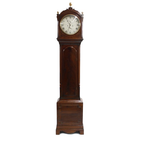 1853 - Good mahogany eight day longcase clock with five pillar movement, the 12