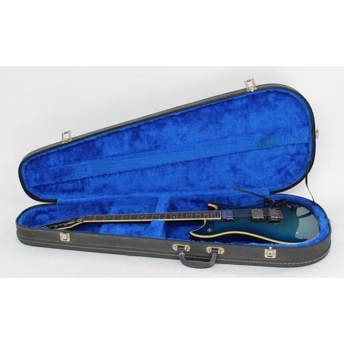 102 - 1985 Westone Prestige 227 electric guitar, made in Japan, ser. no. 5xxxxx6; Body: metallic blue burs... 