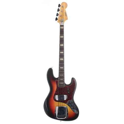 111 - 1970s Antoria Dixie Bass 2365B bass guitar, made in Japan; Body: sunburst finish, heavy blemishes to... 