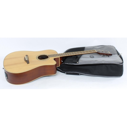 113 - JHS Vintage VEC501M electro-acoustic guitar; Back and sides: laminated mahogany; Top: natural spruce... 