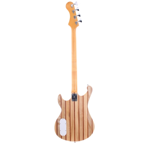 69 - Good custom made bass guitar comprising a mahogany and ash body; Wilson bass guitar neck and Schalle... 