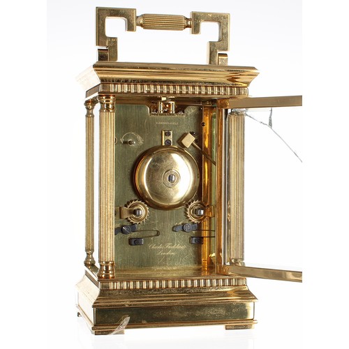 1247 - Charles Frodsham repeater carriage clock striking on a bell, the movement with eleven jewels, no. 00... 