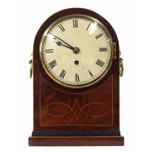 1537 - Small mahogany single fusee bracket clock, the 6