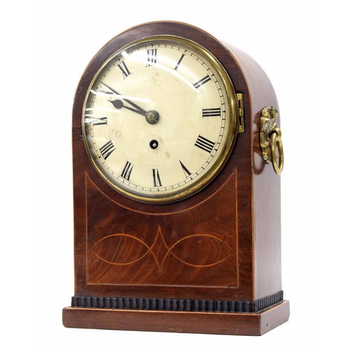 1537 - Small mahogany single fusee bracket clock, the 6