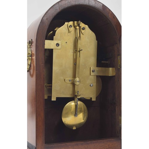 1537 - Small mahogany single fusee bracket clock, the 6