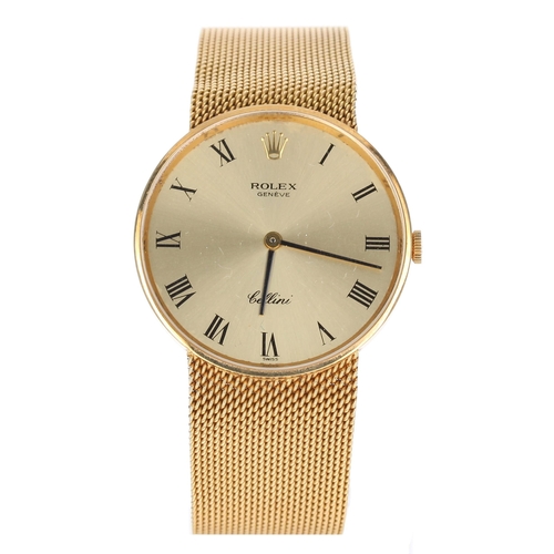 66 - Rolex Cellini 18ct yellow gold gentleman's wristwatch, serial no. 3932xxx, circa 1974, gilt dial wit... 