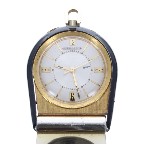 96 - Jaeger-LeCoultre Memovox alarm travel fob watch, signed silvered dial with centre rotating alarm ind... 