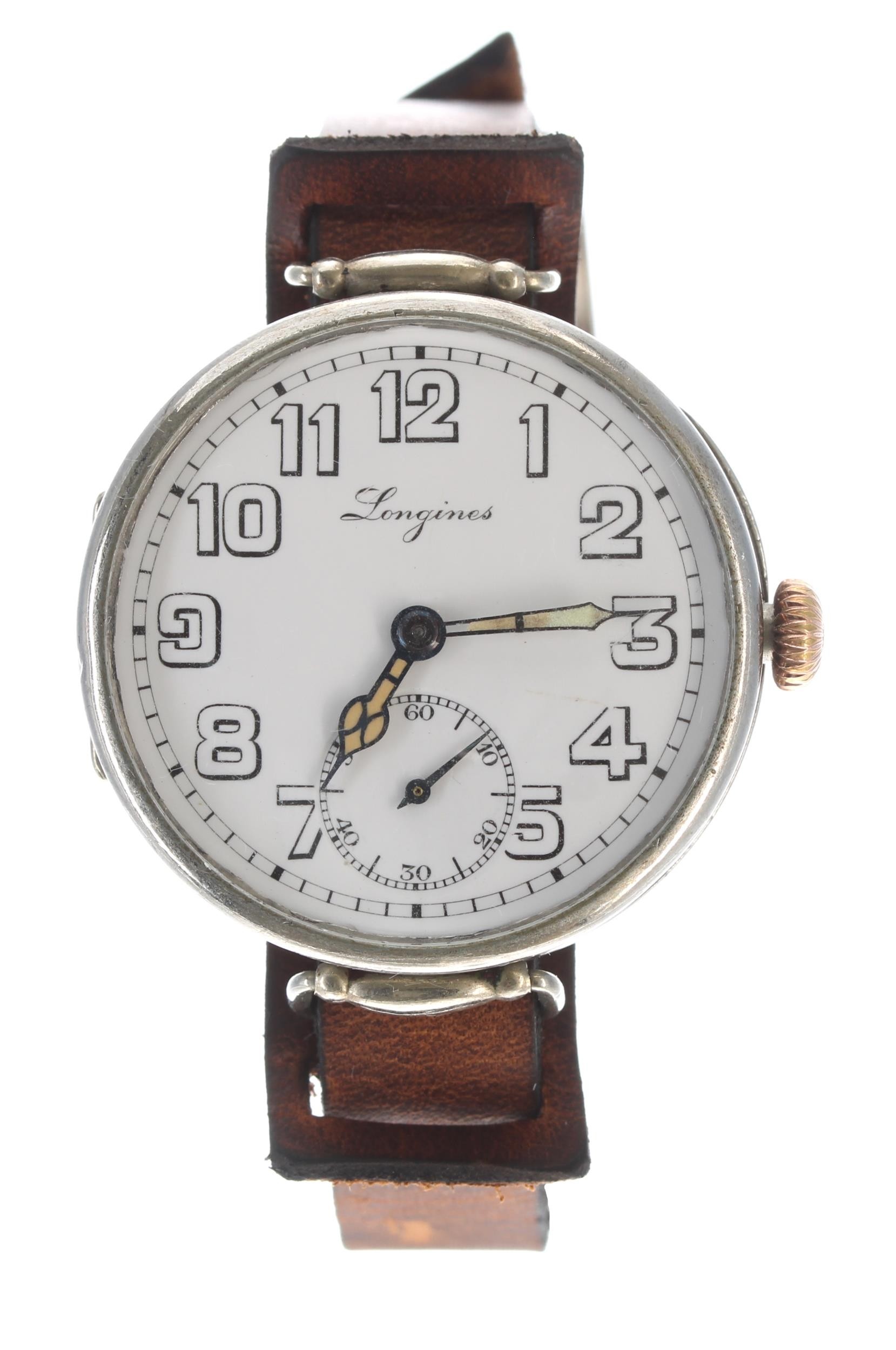 Longines oversized officer s swing wire lug trench watch serial