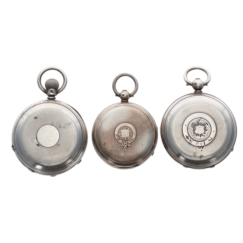 465 - Three silver lever engine turned pocket watches for repair to include; Waltham, 'T. Fattorini' and S... 