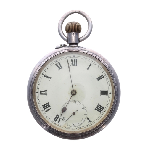 472 - Silver 'Borgel' cased lever pocket watch, import hallmarks London 1910, unsigned gilt frosted moveme... 