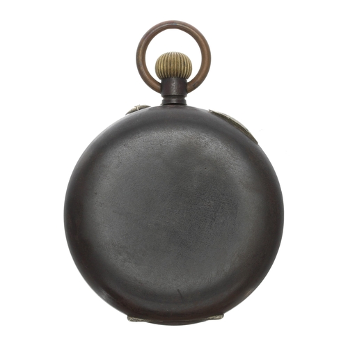 473 - Gunmetal lever pocket watch, movement no. 35344, the dial with Roman numerals minute track and subsi... 