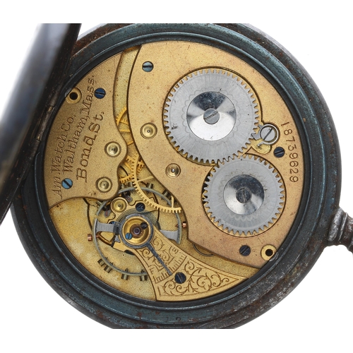 474 - Waltham gunmetal lever pocket watch for repair, signed movement, no. 18739629, the dial signed W. Ca... 