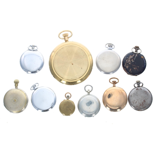 481 - Smiths oversized pocket watch, 89mm; together with a Smiths Empire chrome cased pocket watch for rep... 