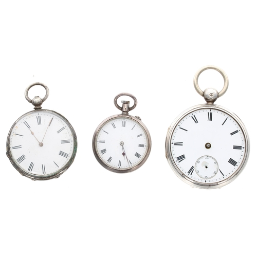 487 - Two silver pocket watches and a silver fob watch for repair (3)