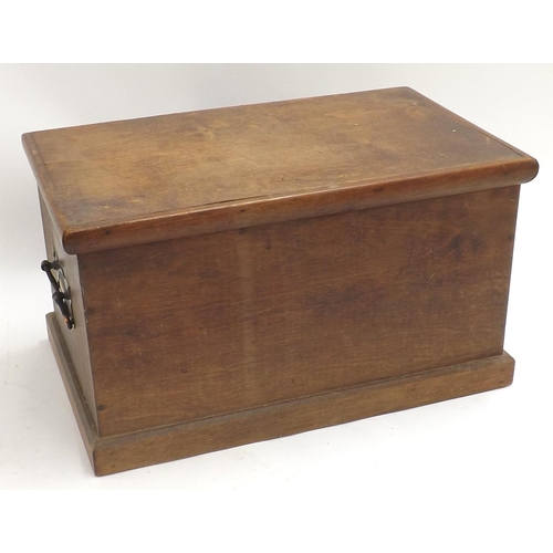 510 - Wooden chest containing a very large quantity of pocket watch glasses