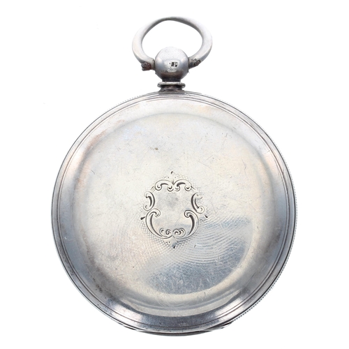 382 - Victorian silver lever pocket watch, London 1867, unsigned movement, no. 29805, with engraved balanc... 