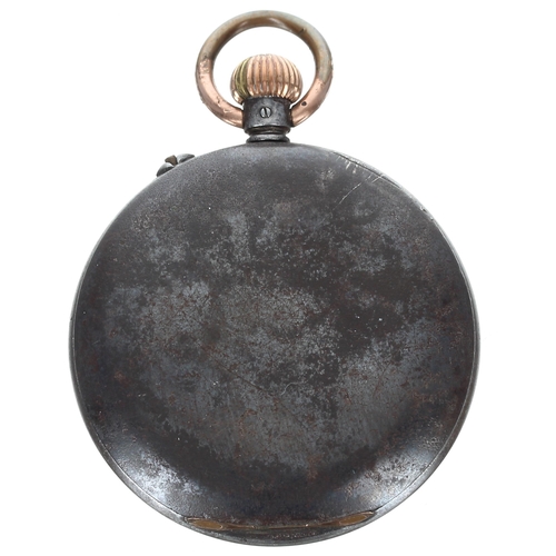 387 - Hanhart & Co. Allahabad & Mussoorie gunmetal lever pocket watch, signed gilt frosted movemen... 