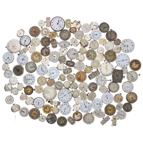 598 - Quantity of wristwatch movements to include Vertex, Waltham, Unicorn, Tissot, Elgin, Rotary, Peerex,... 