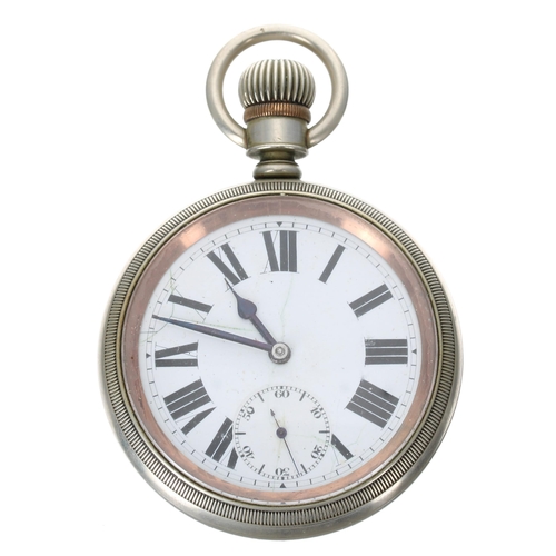 388 - Elgin nickel cased lever pocket watch, signed 7 jewel movement, no. 429464, the dial with Roman nume... 