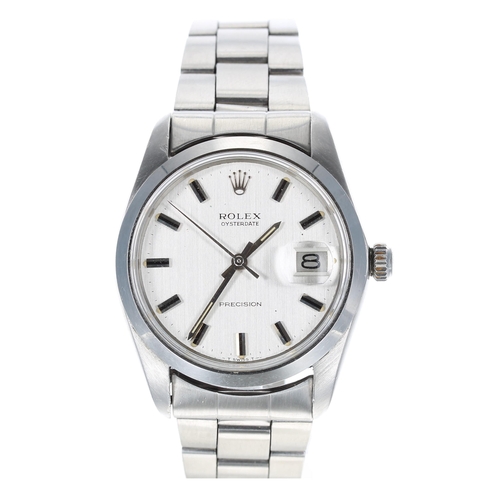 68 - Rolex Oysterdate Precision stainless steel gentleman's wristwatch, reference no. 6694, serial no. 34... 