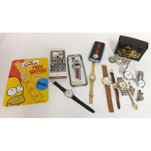 540 - Assorted watches to include a braille pocket watch, Wallace & Gromit watch in the original tin c... 