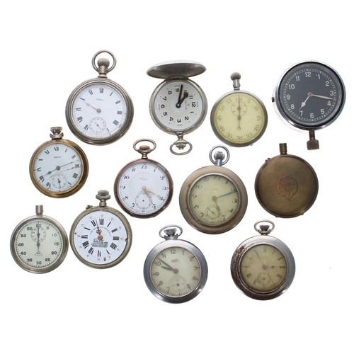 484 - Eight various pocket watches for repair; together with two pocket stopwatches for repair, pocket wat... 