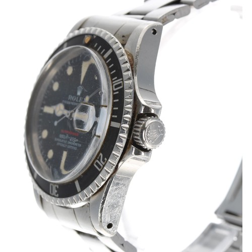 74 - Interesting Rolex Oyster Perpetual Date Submariner 'Single Red' stainless steel gentleman's wristwat... 