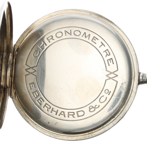 384 - Eberhard & Co Chronometre nickel cased lever pocket watch, signed 16 jewel 4 adjs. movement, sig... 