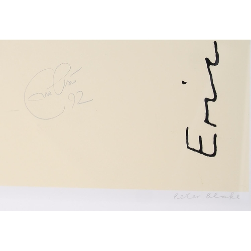 482 - Eric Clapton and Peter Blake - autographed silk screen print of the '24 Nights' album cover, designe... 