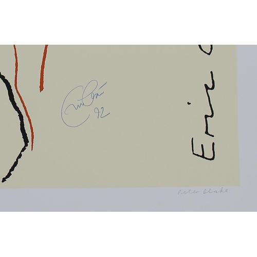 483 - Eric Clapton and Peter Blake - autographed silk screen print of the '24 Nights' album cover, designe... 