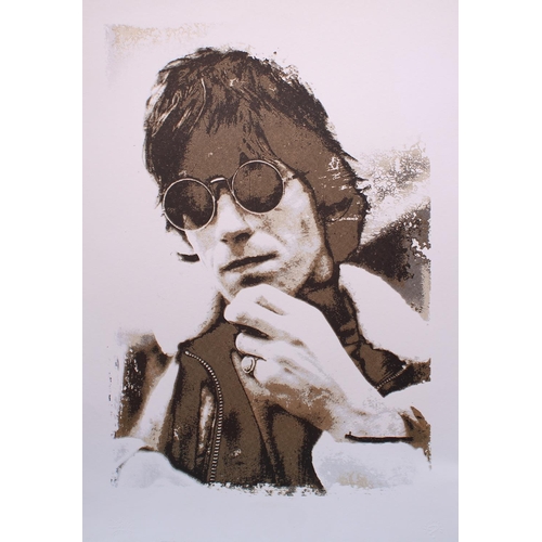 496 - Keith Richards - Ink Icon Keith Richards 'solo portrait' multicolour silkscreen print, printed by Bo... 