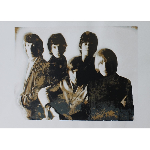 502 - The Rolling Stones - group shot by Gered Mankowitz at Masons Yard, London, multicolour silkscreen pr... 