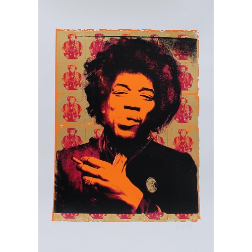 503 - Jimi Hendrix - 'Purple Haze (Smoking)', an Ink Icon four colour silkscreen print in orange, gold, ma... 