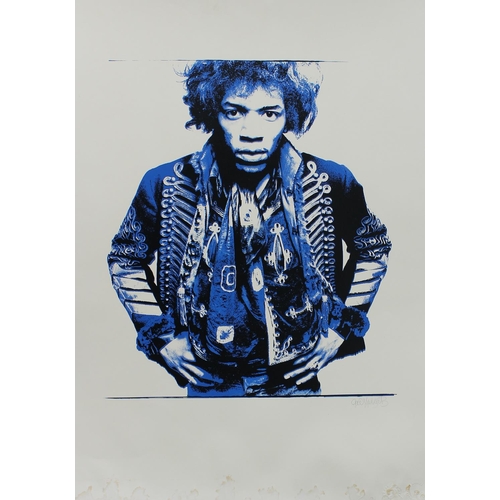 505 - Jimi Hendrix - ‘Purple Haze’, an Ink Icon two-colour silkscreen print version in blue and black only... 