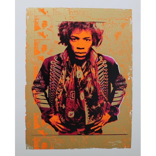 506 - Jimi Hendrix - 'Purple and Gold', a set of six various 'reject' silkscreen test/proof prints on vari... 