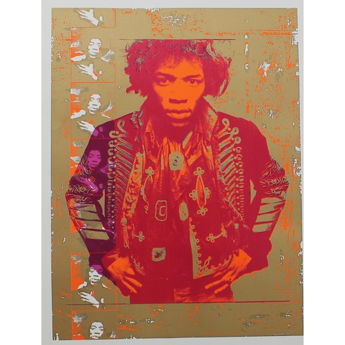 506 - Jimi Hendrix - 'Purple and Gold', a set of six various 'reject' silkscreen test/proof prints on vari... 