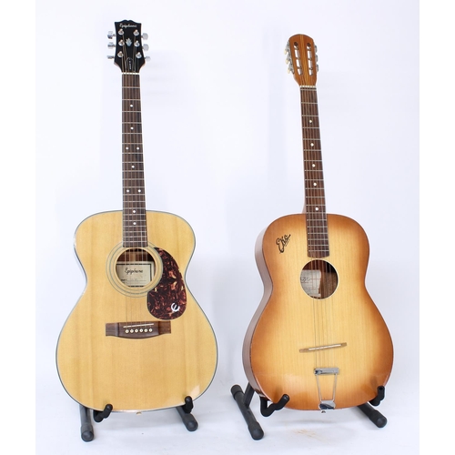 359 - Late 1980s Epiphone PR400 acoustic guitar; Back and sides: mahogany, minor marks; Top: natural spruc... 