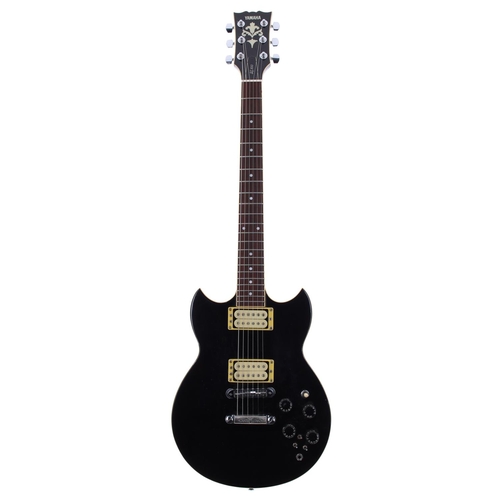 361 - Yamaha SG300 electric guitar, made in Japan; Body: black finish, dings, swirled scratches to the bac... 