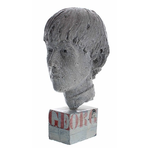 535 - Beatles Interest - John Huggins F.R.B.S (British born 1938) - 'George', a composite cast bust sculpt... 